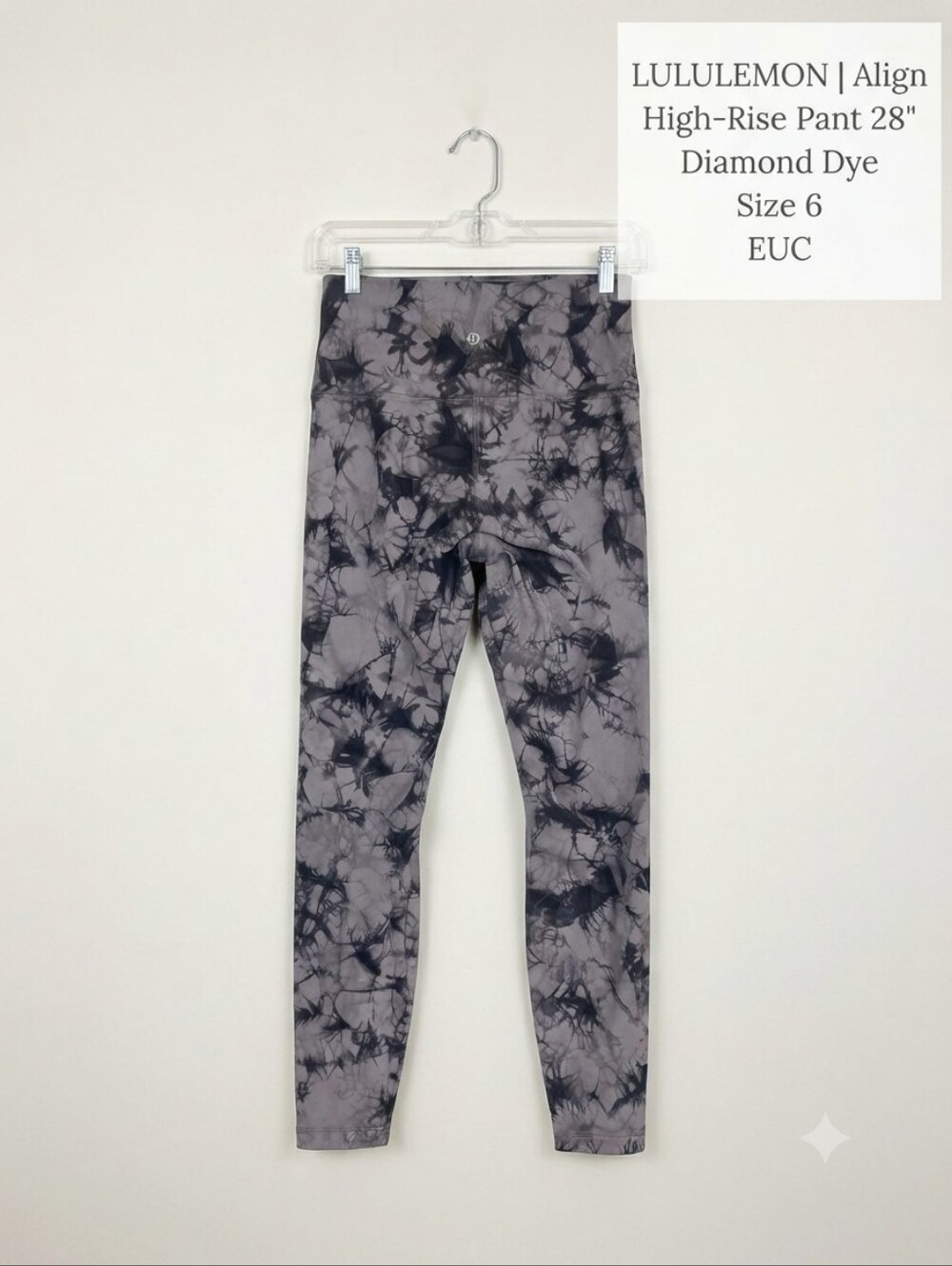 ​✨ Lululemon Align High-Rise Pant  Diamond Dye Pitch Grey Size 6 EUC ✨
